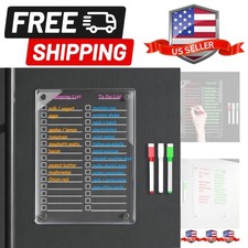 Magnetic Dry Erase to Do List Board for Fridge, 12 X 8 inch Acrylic Shopping ...