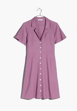 Madewell Linen Blend Kacie Mini Shirtdress in antique mauve Size 4