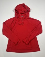 Columbia Hoodie Womens Large Red Fleece Pullover Outdoor Kangaroo Pocket