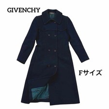 USED GIVENCHY VINTAGE LONG COAT / BLACK, SIZE F ACCEPTABLE