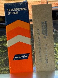 Vintage Norton Soft Arkansas Sharpening Stone NOS 4" Penknife Oilstone