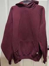 Vintage Russell Athletic Hoodie Burgundy Blank Y2K Mens XXL
