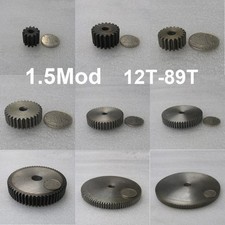 Precision 1.5Mod 12T 89T Spur Gear 45 Steel Motor Pinion Gear Thickness 15mm