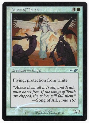 Voice of Truth 2000 Nemesis FOIL White Uncommon Creature MTG SP - NM AZ1