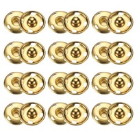 50Er Set DruckknöPfe Zum AufnäHen, 17 Mm, Metall-DruckknöPfe, Gold