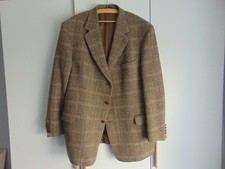 Harris tweed sakko herren Gr.30 brown orange blue breite Schultern - sehr gut
