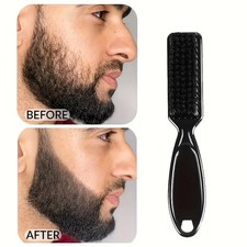 Boar Bristle Slick Back Hair And Beard Brush - Soft/Medium Smoothing Brush 