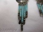 VINTAGE ZUNI INDIAN SHIELD STACKED TURQUOISE JINGLE DANGLE EARRINGS STERLING — photo 3