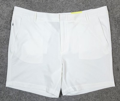 Men's Golf Shorts 42 White All In Motion Moisture Wicking Quick Dry Zip Pocket