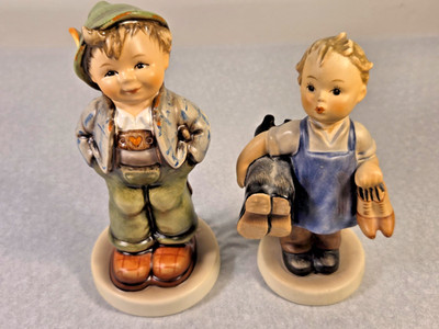 Vintage Goebel M J Hummel  Boots  Figurine #143/0 & ''Hello World''