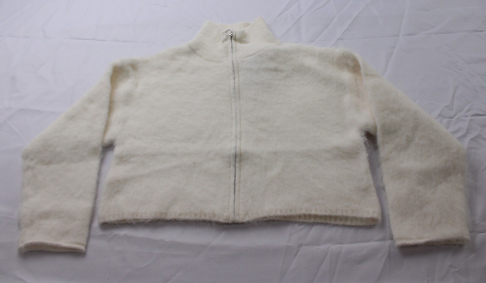 Wild Fable Women's Full Zip Mock Turtleneck Cardigan EH6 Off-White Medium NWT