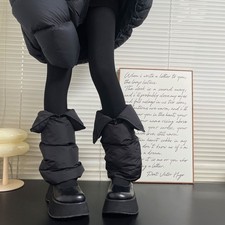 Lady Down Legs Warmer Boot Cuffs Covers Calf Socks Zip Winter Warm Fashion Sweet