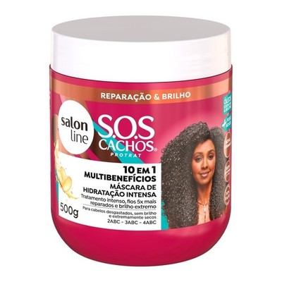 Salon Line - SOS Cachos + Poderosos - Mascara 10 em 1 Multibeneficios 500Gr