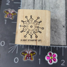 Stampin' Up Snowflake Design Circles Geometric 2007 Rubber Stamp Wood H2