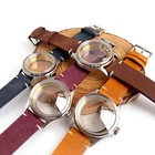 10ATM Retro 38mm Sapphire Glass Watch Case Leather Fit NH34 NH35 ETA2824 PT5000