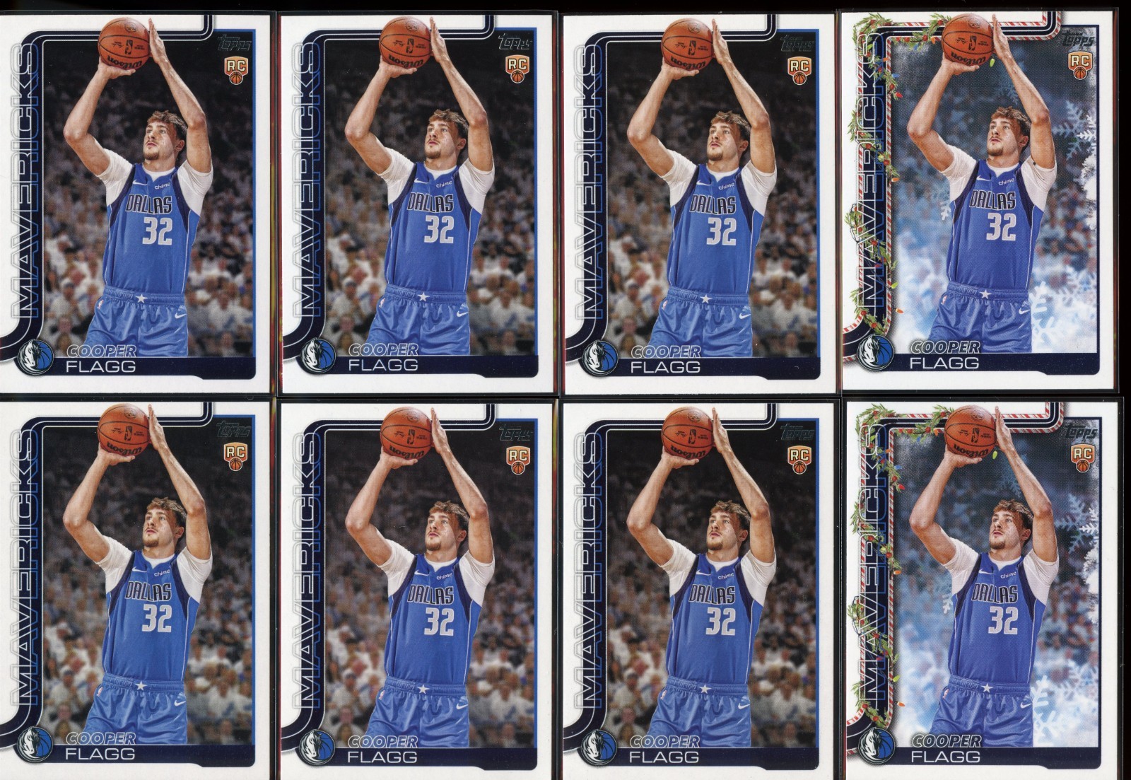 Cooper Flagg RC 2025-26 Topps Basketball #201 Base Rookie Mavericks Lot of (8)