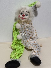 Vintage Clown Marionette Hand-painted Porcelain Face , New In the Box
