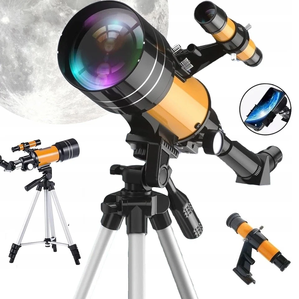 70/300mm Teleskop Astronomie Kinder Einsteiger mit Handy Adapter Stativ Profi DE - Bild 2 von 4