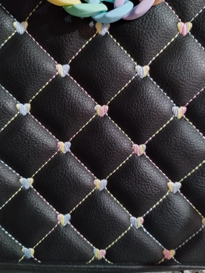 Bolso de mano Luv Betsey violeta negro arco iris multi bandolera cartera Foto 3 de 4