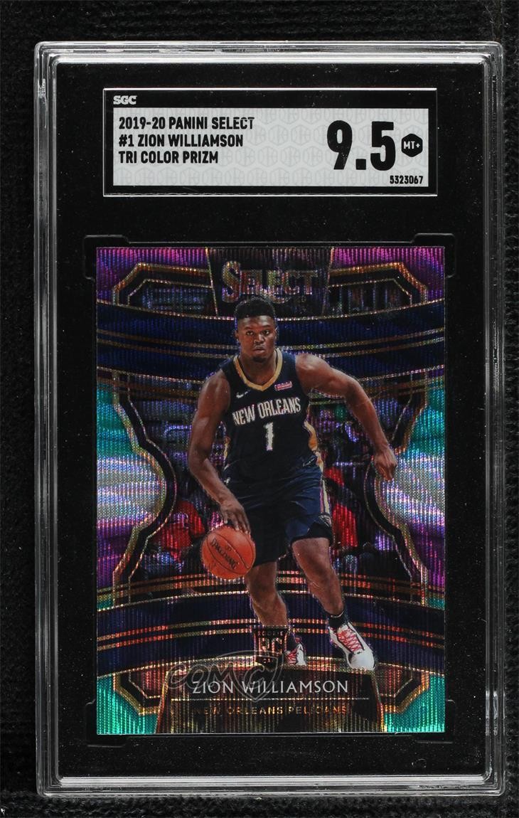 2019 Panini Select Concourse Tri-Color Prizm Zion Williamson SGC 9.5 Mint+ 4vy