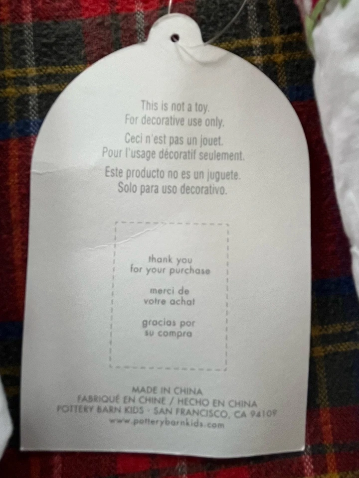 Medias de Navidad acolchadas Pottery Barn Kids, juego de 2, mamá y papá, nuevas con etiquetas Foto 3 de 4