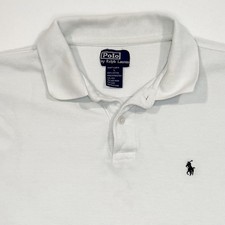Polo Ralph Lauren Mens Large White Classic Fit Polo Shirt Pony Logo 100 Cotton