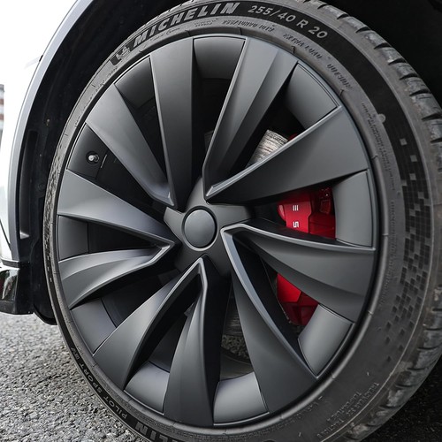 Wheel Covers for Tesla Model Y Juniper 20 Inch Helix 2.0 Wheels Matte Black - Picture 5 of 5