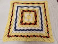 Handmade Crochet Lap Baby Blanket/Afghan 36 X 36 Square, Unisex