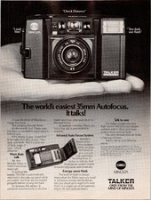 Minolta Talker Camera 1984 Vintage Magazine Print Ad 35mm Autofocus