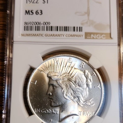 1922 Peace Dollar $1 Silver Coin NGC MS 63 Philadelphia 8692006-009