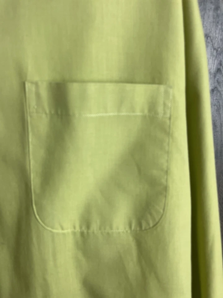 Camisa de vestir Daniel Ellissa para hombre verde oliva blanco a rayas cuello puños talla 18,5 Foto 2 de 4