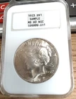 1923 Peace Silver Dollar $1 NGC MS 60 ~~ SAMPLE ~~ OLD FATTY HOLDER