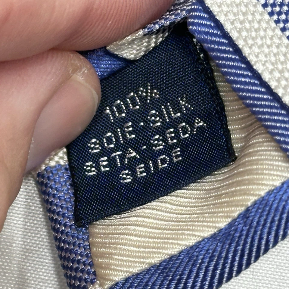 "Corbata de diseñador 100 % seda BREUER para hombre azul blanco a rayas L: 57"" x W: 3 1/8""" Foto 4 de 4