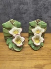 Vintage Set of  McCoy Double Lily Bookends Floral Shaped Pair *CHIPPED*