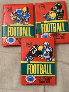 (3) 1980 Topps Football Wax Packs Simms Rookie