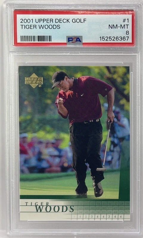 2001 Upper Deck Golf Tiger Woods #1 PSA 8 NM-MT Rookie Era RC Icon GOAT