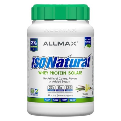Allmax Isonatural Whey Protein Isolate 2 Pound Natural Flavor Gluten Free