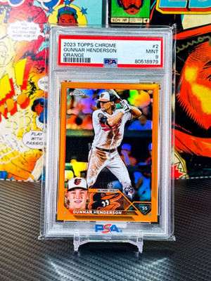 Gunnar Henderson 2023 Topps Chrome Rookie True Orange Refractor /25 PSA 9 RC