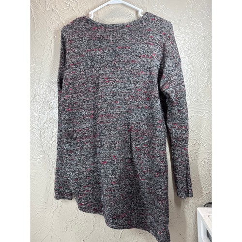 Pure Jill Sweater Womens Black Red Asymmetrical Tunic Cashmere Wool Size Small - Picture 2 of 6
