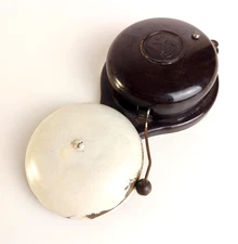 Vintage Electric Door Bell, Retro Wall Mounted Ring Bell w/ Bakelite Case 1960s