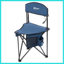 Extra Large Quick Folding Tripod Stool with Backrest Fishing Camping Chair wi...