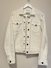 John Varvatos White Denim Button Trucker Jack...