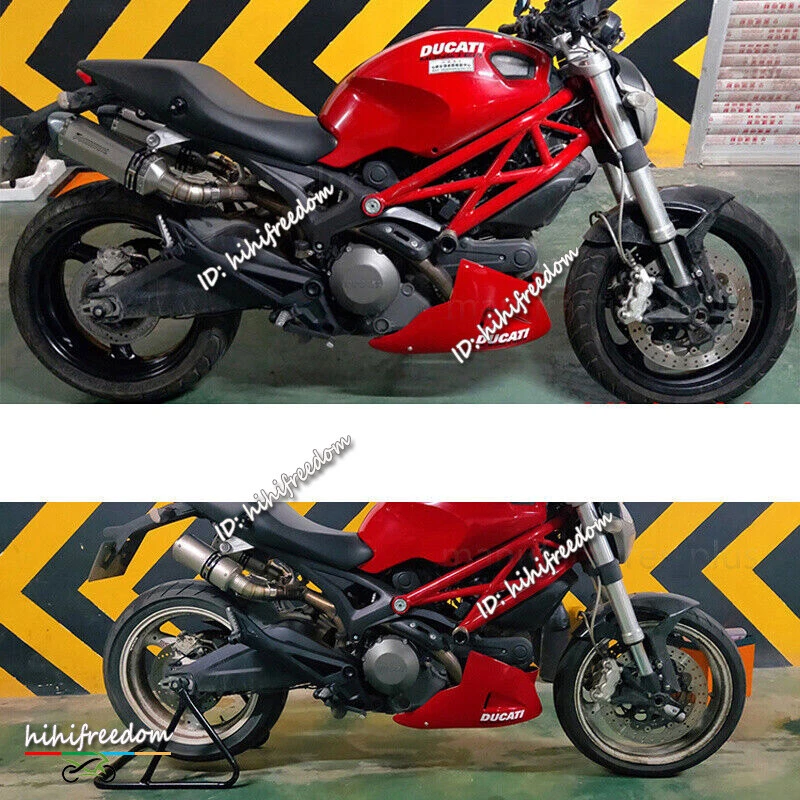 For Ducati Monster 696 796 695 1100 Exhaust Carbon Tips Muffler Middle Link Pipe - Image 3 of 4