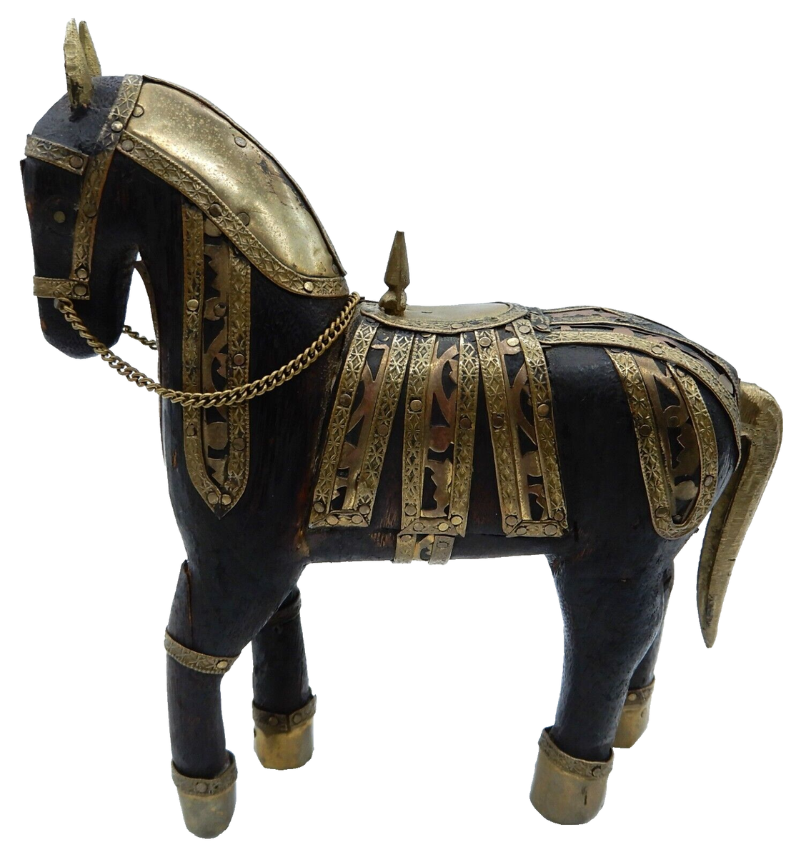 Painted Carved Horse & Rider from Rajasthan circa 1900 Painted Carved Horse & Rider from Rajasthan circa 1900