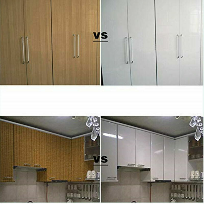 3M Plain Gloss White Vinyl Film Wrap Sticky Back Kitchen Cupboard Door