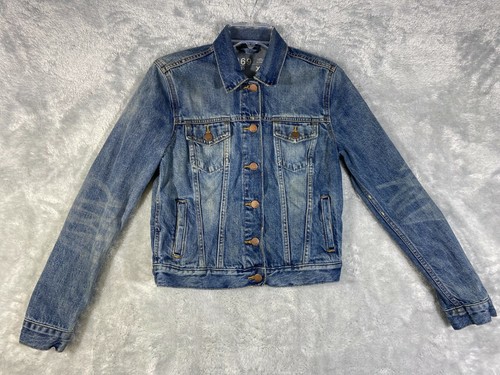 Medium Wash Jean Jacket Distressed 