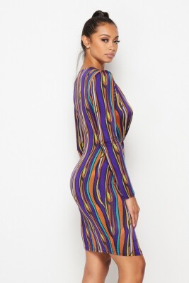 long sleeve midi dress with split Nasty Gal Women's Plunging V-Neckline Split Long Sleeve Midi Dress in Black