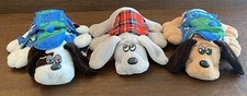 Vintage Lot of Three 3 Pound Puppies Newborn Puppies w/Clothing - 1985 Tonka