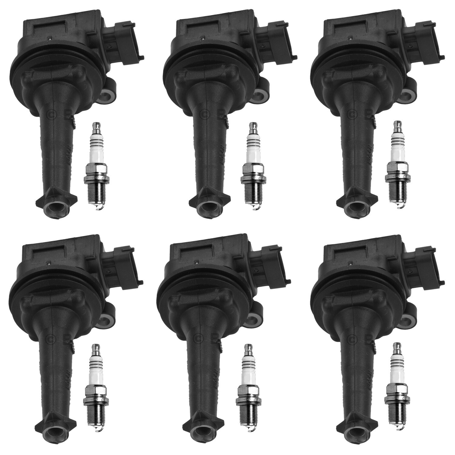 Bosch 6 Ignition Coil Denso 6 Iridium Power Spark Plug Kit For NSX S80 XC90 L6
