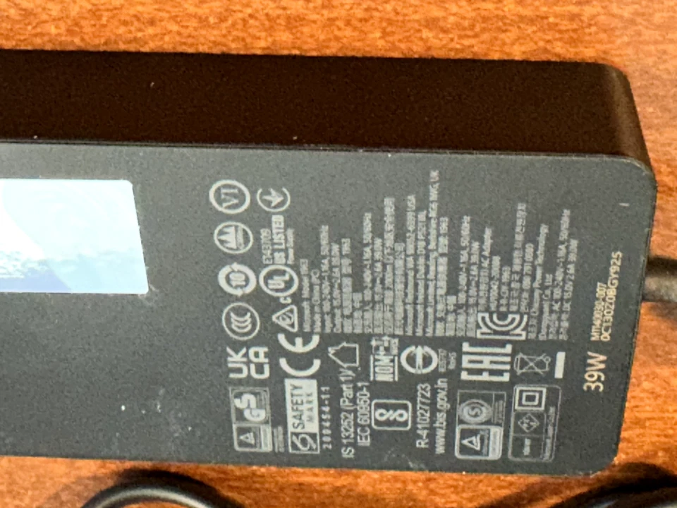 MICROSOFT 1997 RS1-00001 13" SURFACE PRO 9 OEM power cord - Image 3 of 3